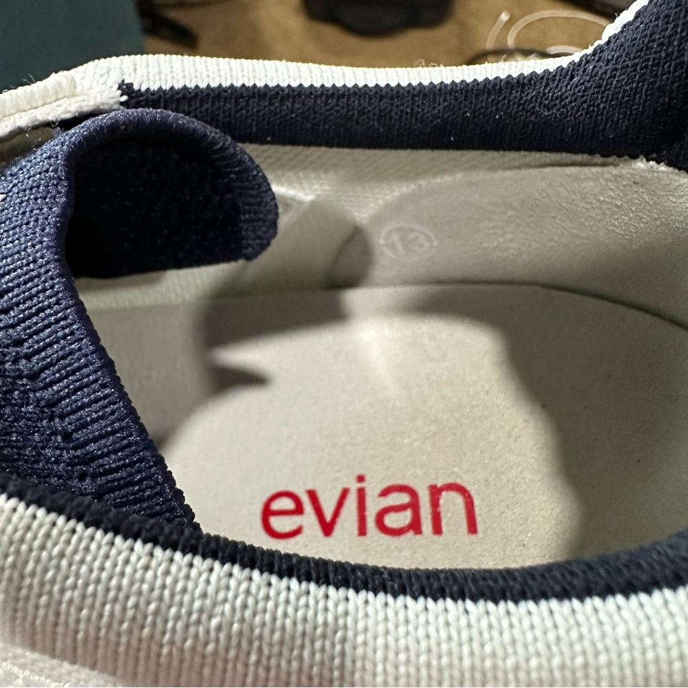 Rothy’s Evian RS01 Tennis shoes, US Size-13, Color- White/ Navy Blue - Picture 5 of 6